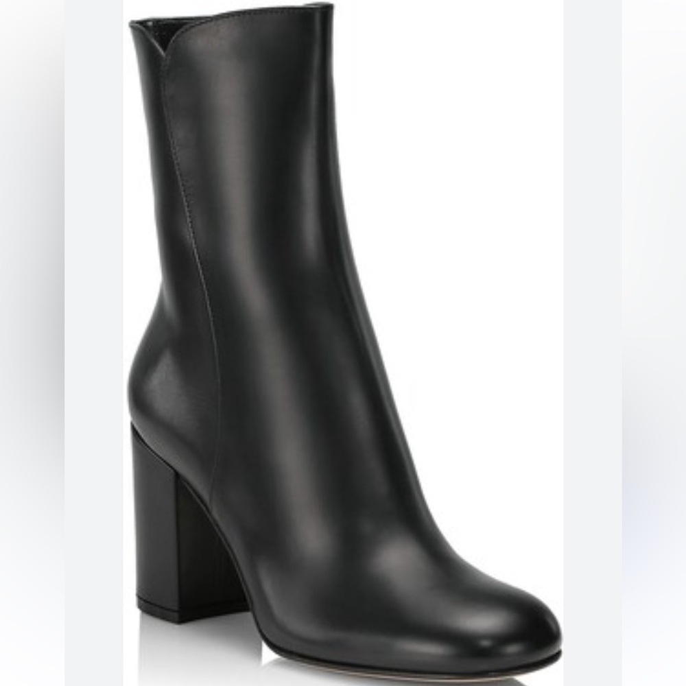 Gianvito Rossi Block Heel Leather Ankle Boots